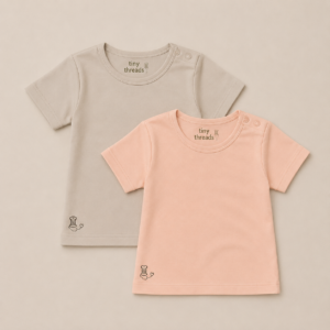 Organic Cotton Baby T-Shirt - 2 Pack - Seashell/Sand