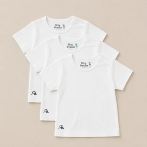 Organic Cotton Baby T-Shirt - 3 Pack - White