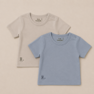 Organic Cotton Baby T-Shirt - 2 Pack - Ocean/Sand