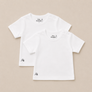 Organic Cotton Baby T-Shirt - 2 Pack - White