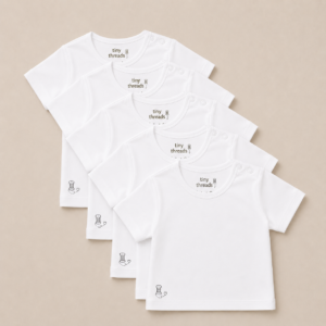 Organic Cotton Baby T-Shirt - 5 Pack - White