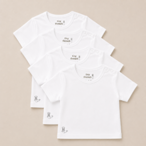 Organic Cotton Baby T-Shirt - 4 Pack - White