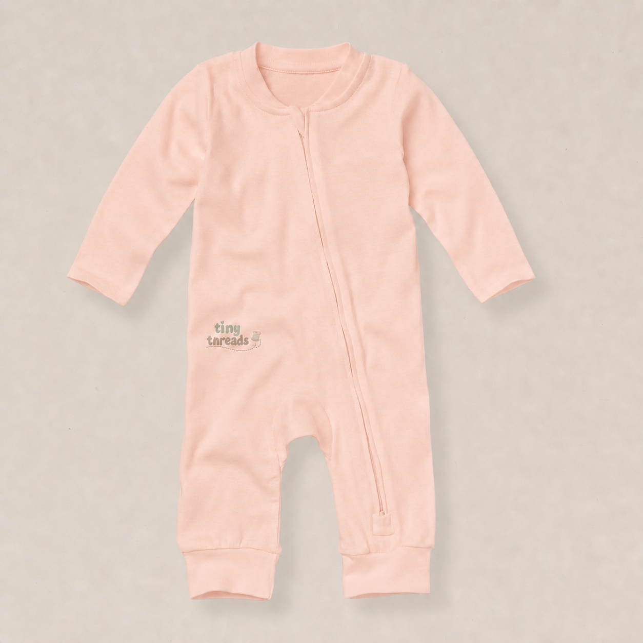 Organic Cotton Baby Sleepsuit - Seashell