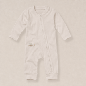 Organic Cotton Footless Baby Sleepsuit - Sand